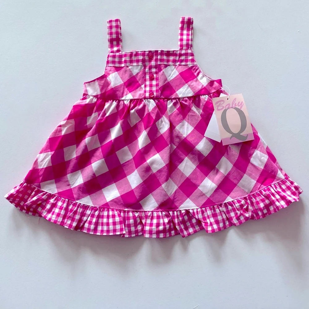 Baby Girl  Q Pink Checkered Tunic Dress Size 24M